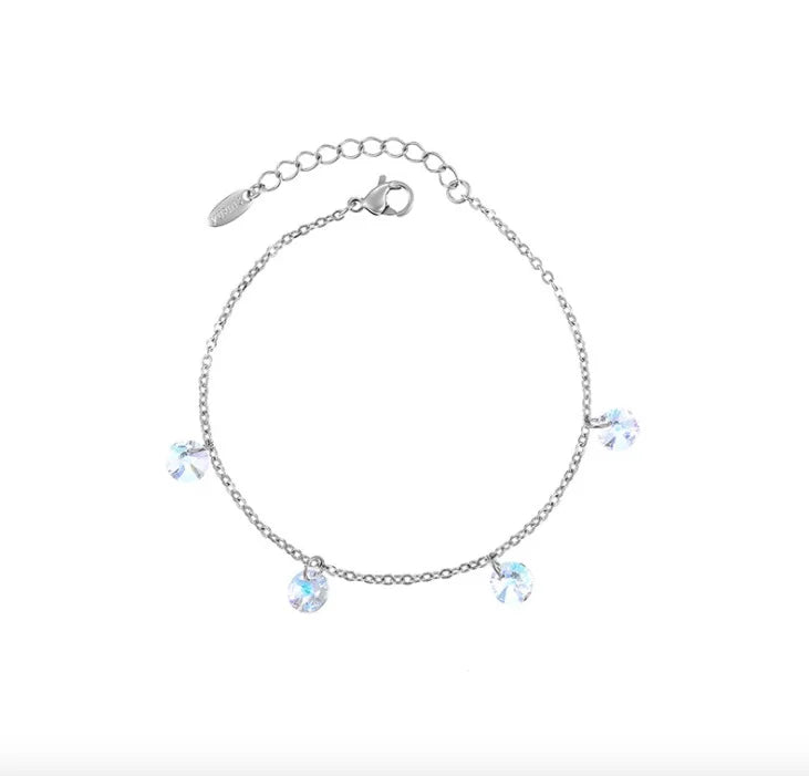 Charm Bracelet with Crystal Glass Beads