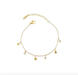 Charm Bracelet with Crystal Glass Beads