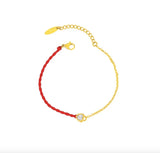 Charm Bracelet with Crystal Glass Beads