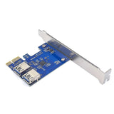 PCI-E 1 to 2 External Riser Card Adapter for Mining Machine