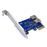PCI-E 1 to 2 External Riser Card Adapter for Mining Machine