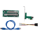 PCI to Dual PCI Adapter Card PCIe X1 to Router 2 PCI Slot Riser Card