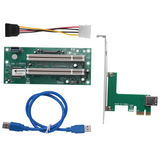 PCI to Dual PCI Adapter Card PCIe X1 to Router 2 PCI Slot Riser Card