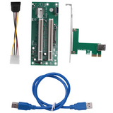 PCI to Dual PCI Adapter Card PCIe X1 to Router 2 PCI Slot Riser Card