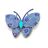Autumn High-end Glass Zircon Butterfly Brooch