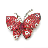 Autumn High-end Glass Zircon Butterfly Brooch