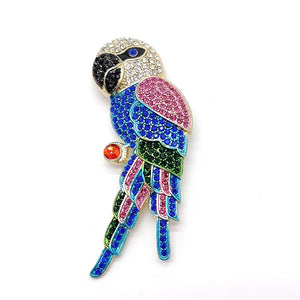 Colorful Flash Diamonds Parrot Brooch Oversized Exaggerated Animal Corsage