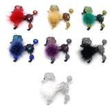 Plush Dog Poodle Brooch Banquet Party Jewelry Gift Dog Pin