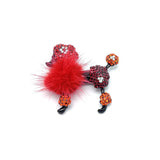 Plush Dog Poodle Brooch Banquet Party Jewelry Gift Dog Pin