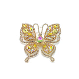 High-end Glass Zircon Butterfly Brooch