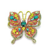 High-end Glass Zircon Butterfly Brooch