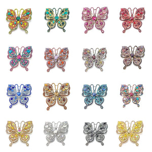 High-end Glass Zircon Butterfly Brooch
