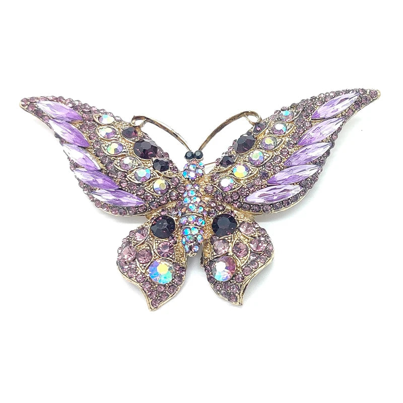 Glassstone Butterfly Brooches Pins Vintage Wedding Party Jewelry