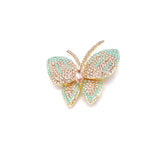 High-end Glass Stone Butterfly Brooch