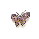 High-end Glass Stone Butterfly Brooch