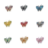 High-end Glass Stone Butterfly Brooch