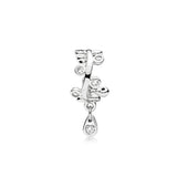 925 Silver Colorful Zircon Heart Charm with Spacer Pearl