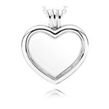 925 Silver Floating Locket Heart Key Necklace