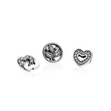 Silver 925 FLOATING LOCKET Small Charm Infinite Double Heart