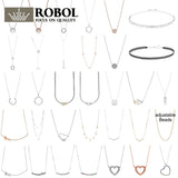 925 Sterling Silver Chain Necklace with Logo Charm