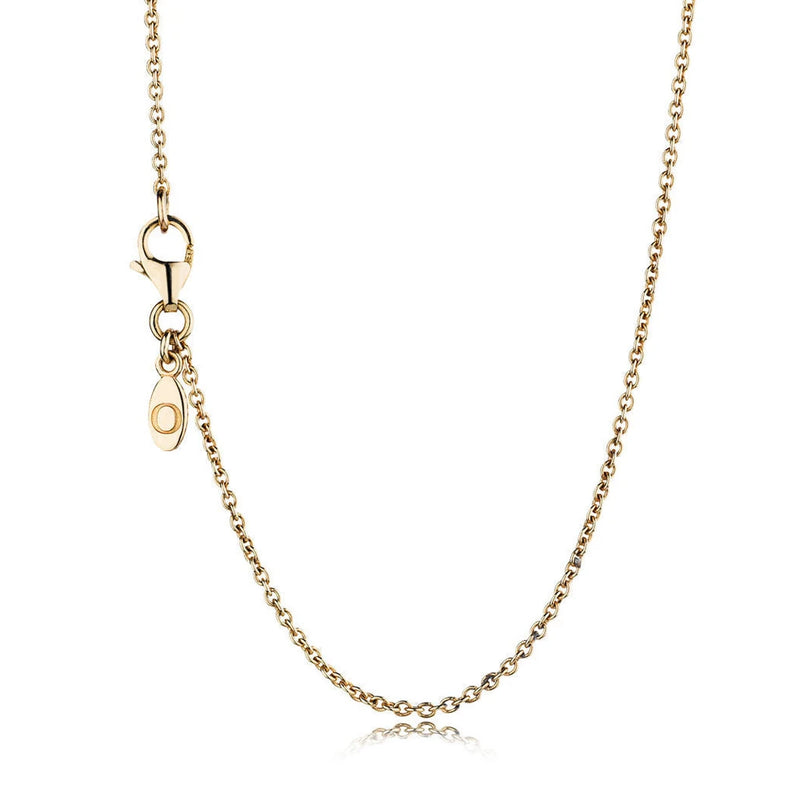 925 Silver Chain Necklace with Logo Charm for Woman