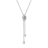 925 Silver Chain Necklace with Logo Charm for Woman