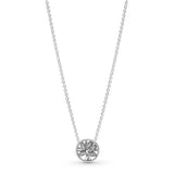 925 Silver Chain Necklace with Logo Charm for Woman