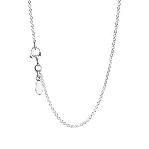925 Silver Chain Necklace Logo Charm for Woman