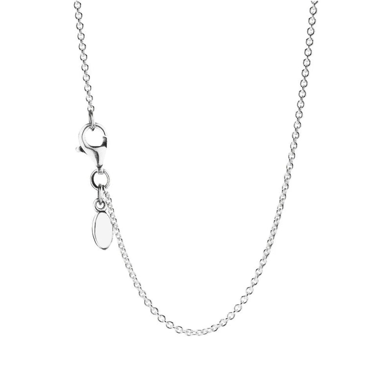 925 Silver Chain Necklace Logo Charm for Woman