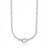 925 Silver Chain Necklace Logo Charm for Woman
