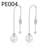Silver Crystal Rhinestone Round Stud Earrings for Women