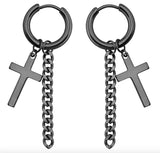 PE4 Punk Cross Cartilage Drop Dangle Earrings