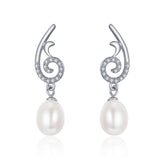 Sterling Silver Cultured Freshwater Pearl Stud Earrings for Women