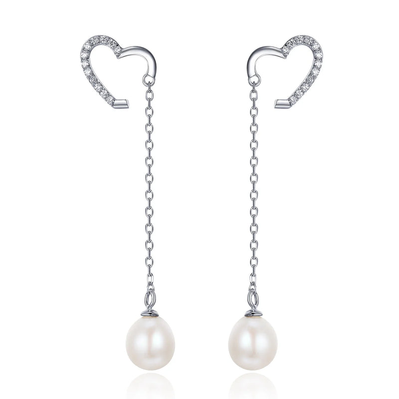 Silver Earring Women Small Hearts Crystal Wedding Gift Jewelry