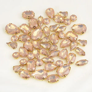 50pcs Opal Rhinestone Mixed Shape Sew On Resin Rhinestone DIY Accessories