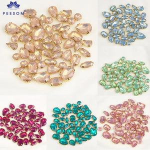 50pcs Opal Rhinestone Mixed Shape Sew On Resin Rhinestone DIY Accessories