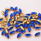Arrival Laster Sew On Horse Eye Rhinestone Brass Claw Navette Stone Shapes