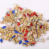 Arrival Laster Sew On Horse Eye Rhinestone Brass Claw Navette Stone Shapes