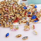 Arrival Laster Sew On Horse Eye Rhinestone Brass Claw Navette Stone Shapes