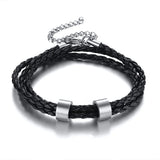 Personalized Men Braided Bracelet with Family Names Beads