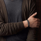 Men's Two Tone Stainless Steel Link Bracelet with Engraving