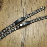 Men's Two Tone Stainless Steel Link Bracelet with Engraving
