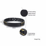 Men's Two Tone Stainless Steel Link Bracelet with Engraving