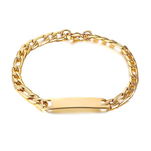 Custom Engravable Stainless Steel ID Bracelet for Men Women