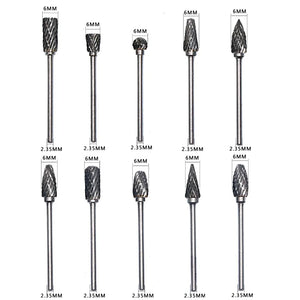 10 Pcs Carbide Rotary File Wood Carving Cutter Tools Engraving Milling Cutter