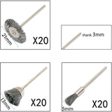 60PC Steel Brass Wire Wheel Brushes Set Kit for Rotary Tools Rust Polishing