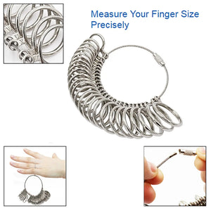Metal Ring Sizer Mandrel Rings Size Measure Tool Finger Gauge Kit Jewellery