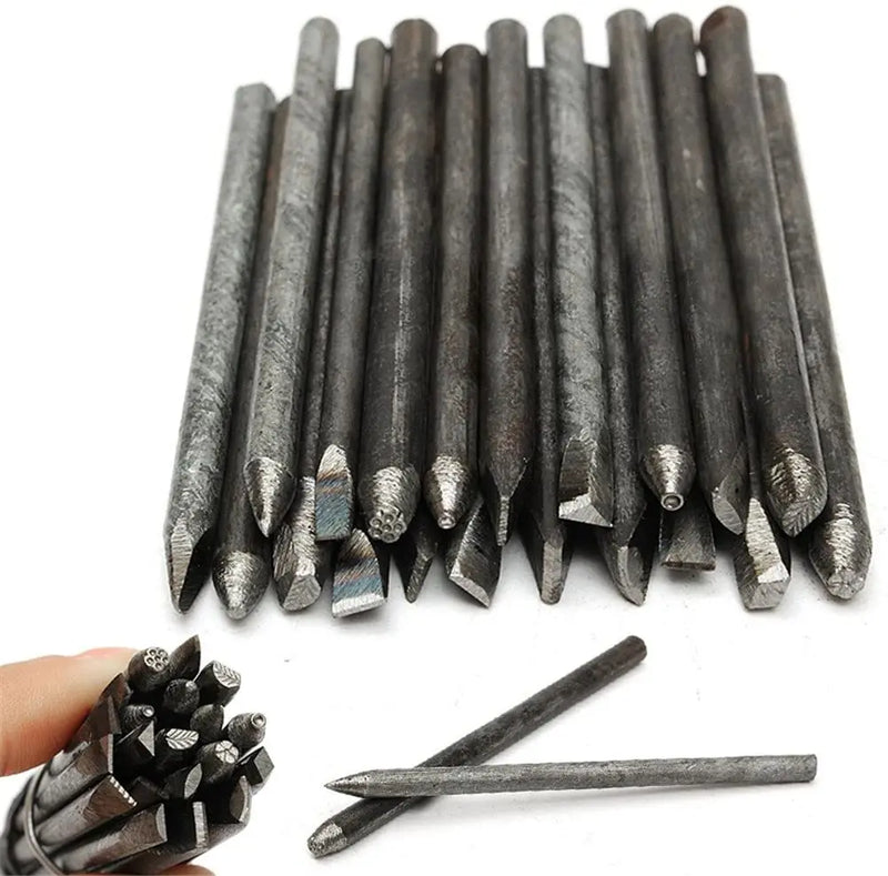 PHYHOO Steel Punches Flower Stamp Jewelry Metal Stamping Tools