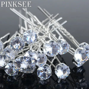 20PCS Round Crystal Rhinestone Hair Pins Wedding Bridal Accessories Hair Clip