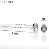20PCS Round Crystal Rhinestone Hair Pins Wedding Bridal Accessories Hair Clip